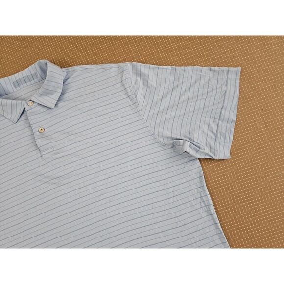 Peter Millar Featherweight Golf Polo Shirt Men’s Size XL Blue Striped - Picture 3 of 16